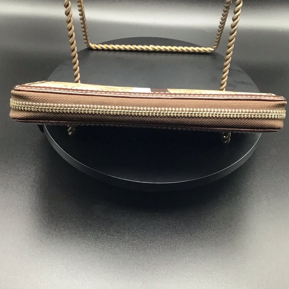 Coach Bags | Coach Heritage Signature Stripe Pvc Zip Around Accordion Wallet - Picture 3 of 11